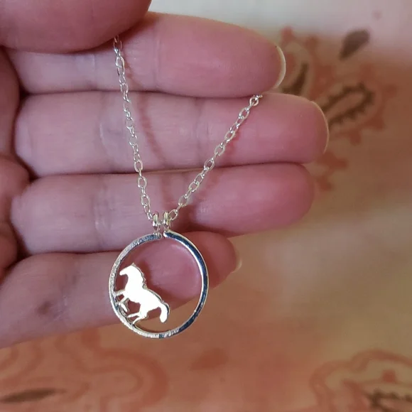 Dainty Horse Necklace. Cowgirl Western Country Rodeo Ranch Vaqueras Pony Cowboy - Picture 3 of 12